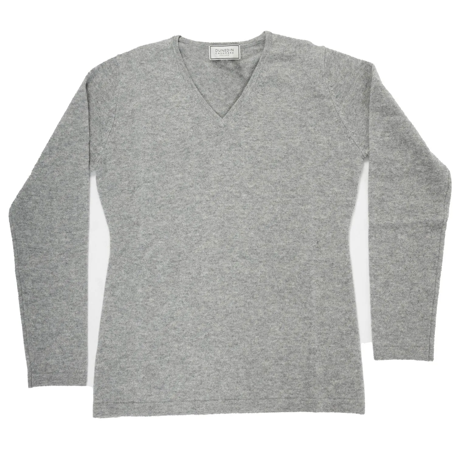 100% Cashmere Ladies Fashion V Neck Grey Mid