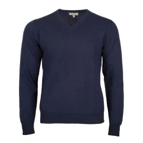 100% Merino Gents V Neck Sweater Cosmos