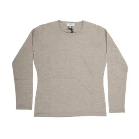 100% Merino Ladies Crew Neck Sweater Toast