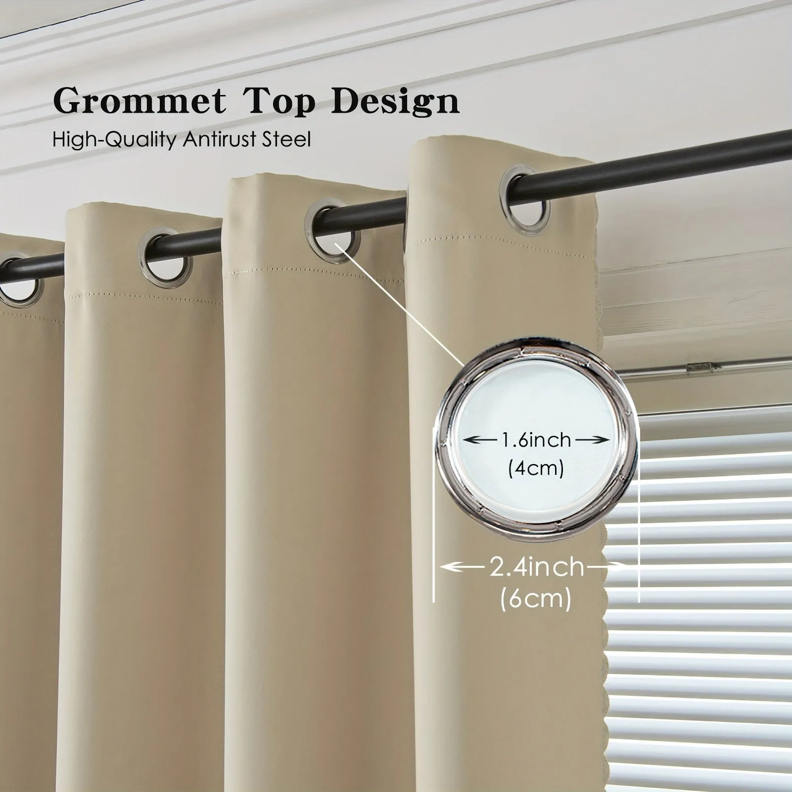 1pc Premium Blackout Curtains - Grommet Top, Thermal Insulated, Light Blocking Window Drapes for Bedroom, Living Room - Home Decoration, Room Darkening, Energy Saving, Easy Installation