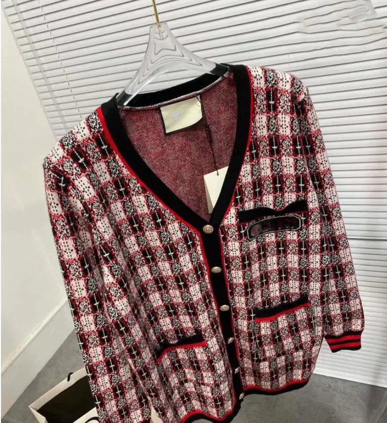 21 Fashion brand Designer Sweaters new female loose coat brown presbyopia full print sweater coat lazy wind loose cardigan top