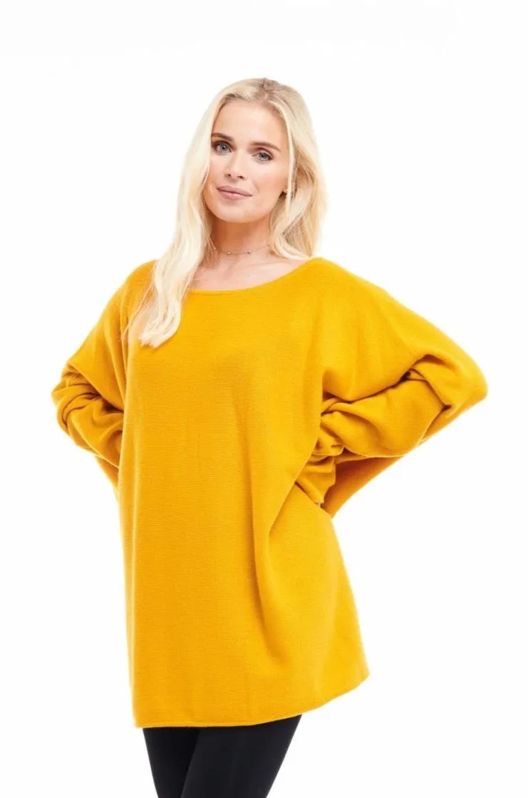 4 PLY CASHMERE SNUGGLE BOX JUMPER TIBETAN YELLOW