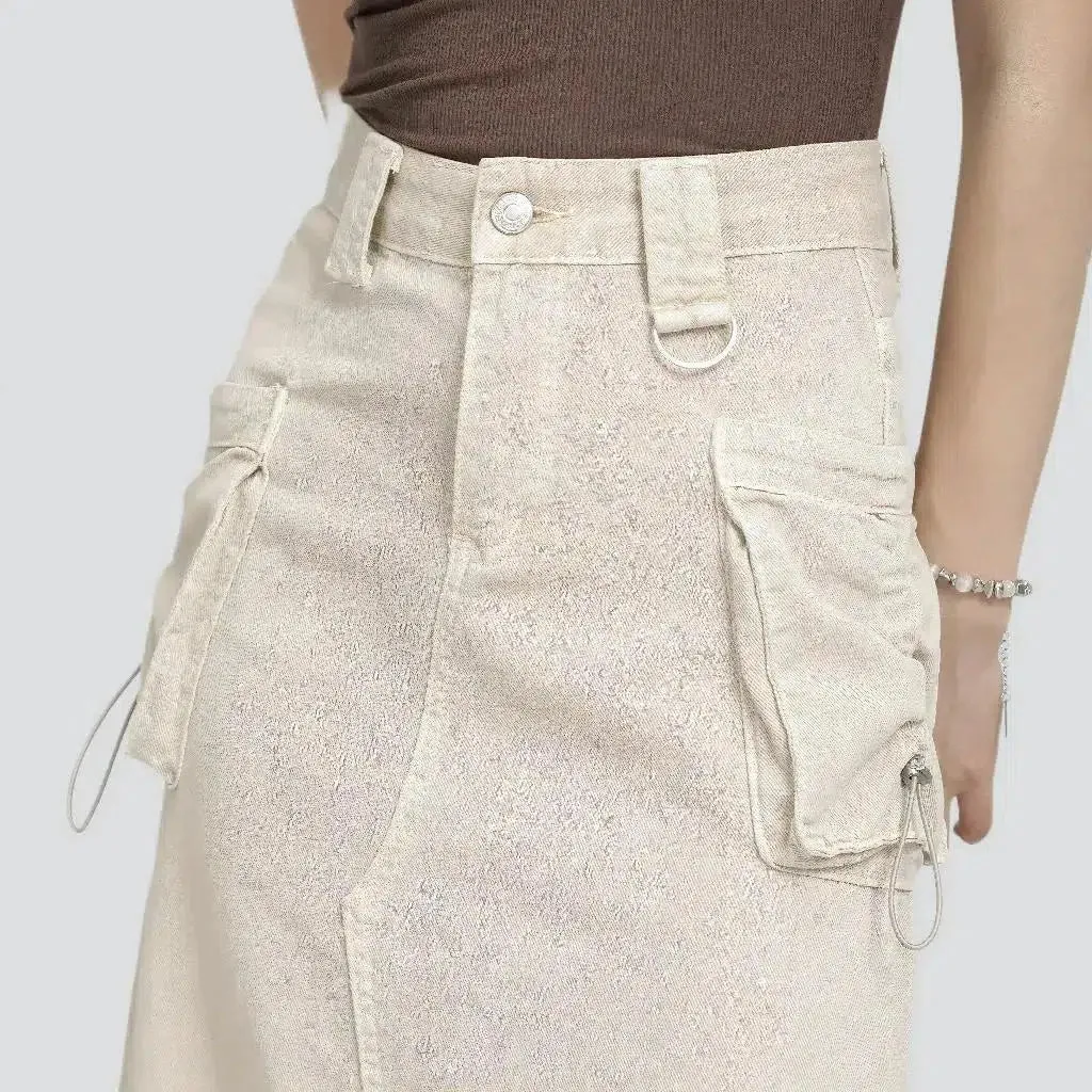 A-line color women's denim skirt