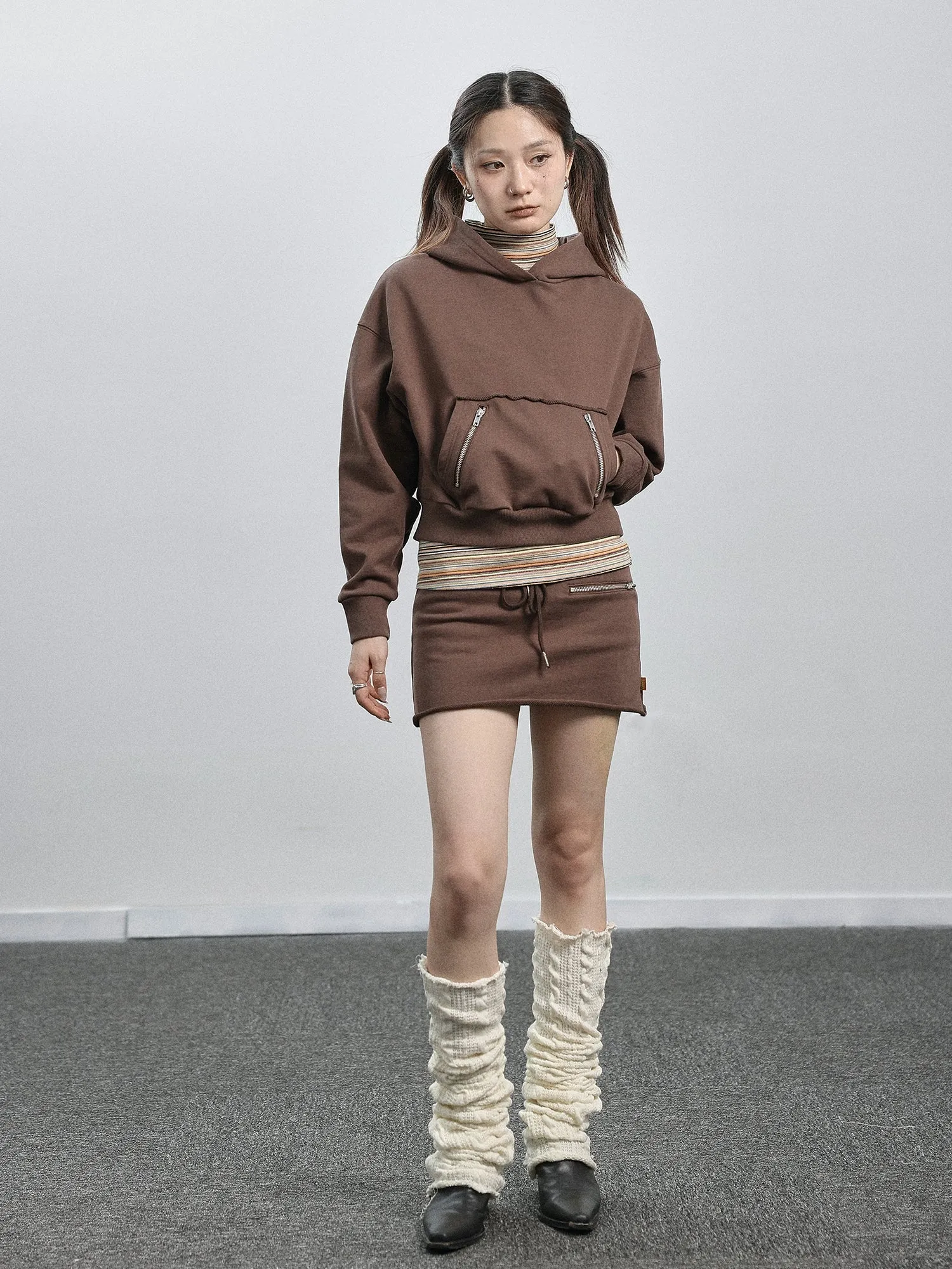 Achihara Hooded Sweater Skirt Set