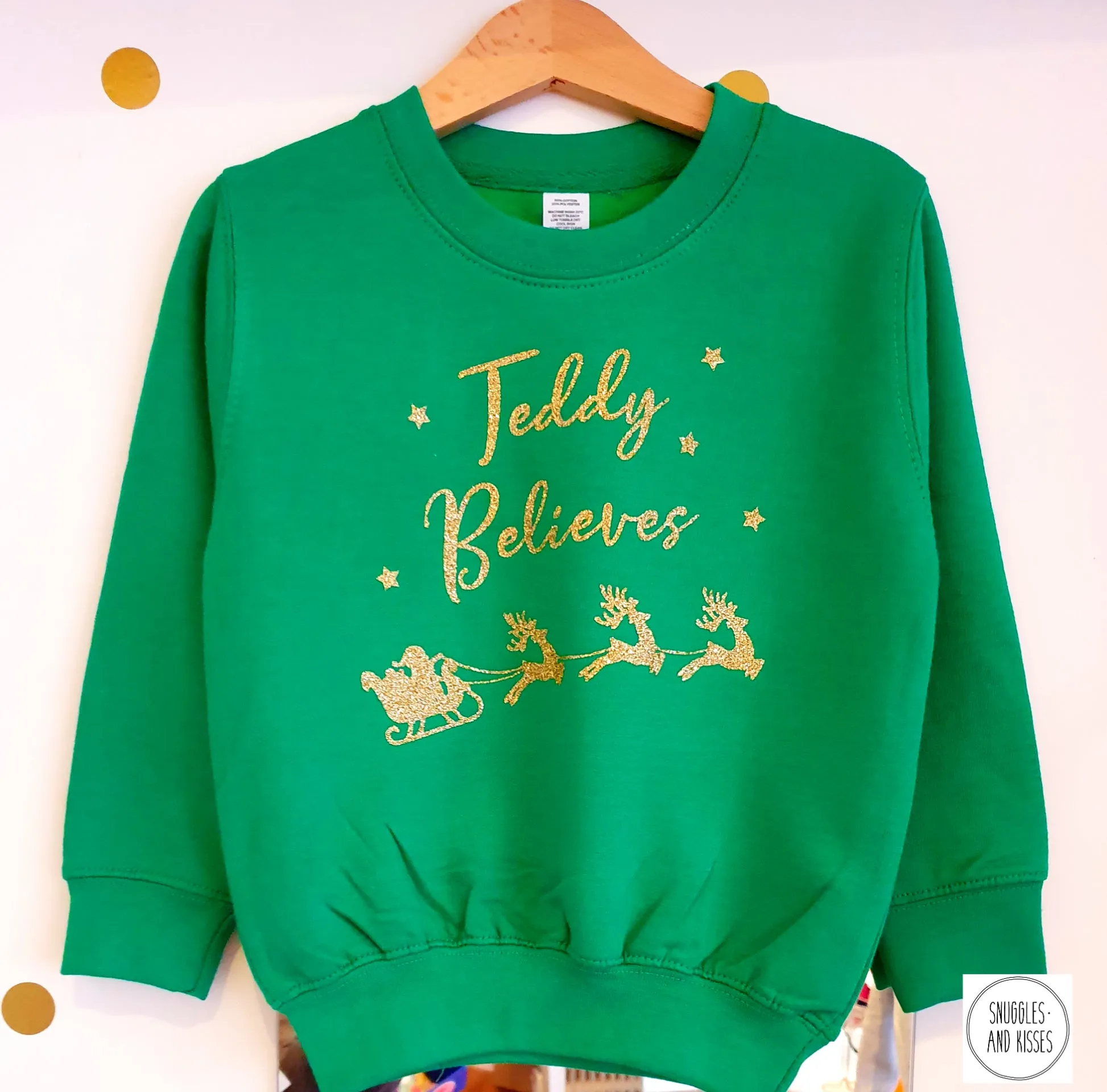 Adults Personalised 'Believes' Christmas Sweatshirt