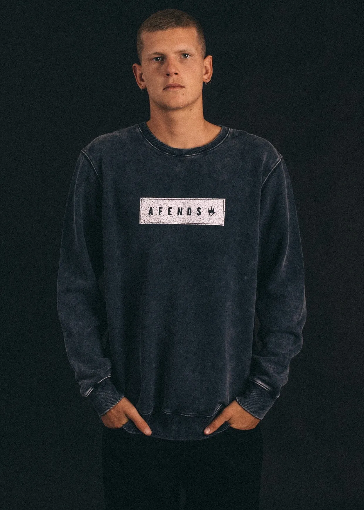 Afends Mens Distorted - Crew Neck Sweat