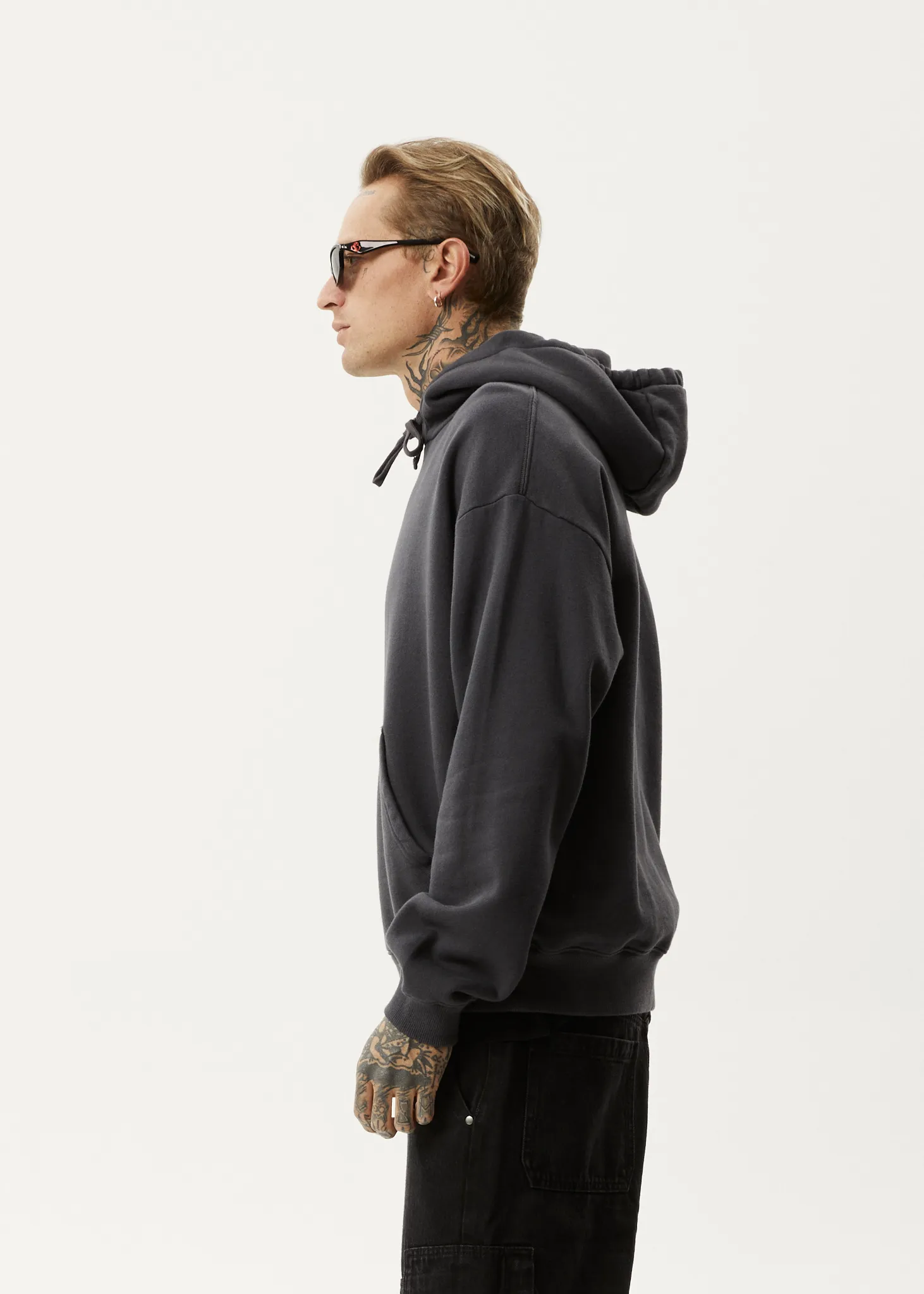 AFENDS Mens Questions - Pull On Hood - Charcoal