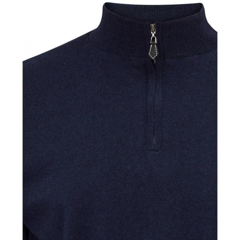 Alan Paine Wilshaw 1/4 Zip Windblock Jumper - Navy