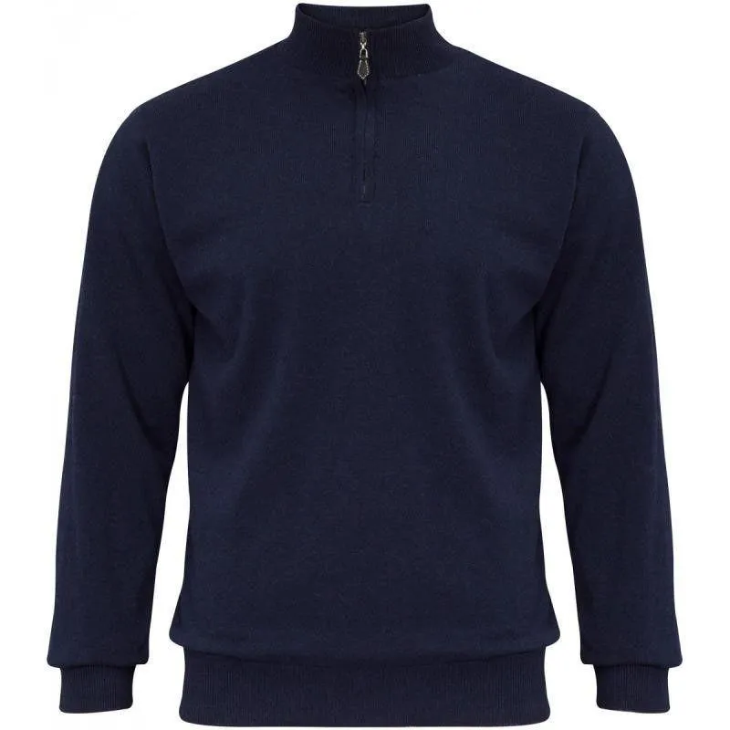 Alan Paine Wilshaw 1/4 Zip Windblock Jumper - Navy