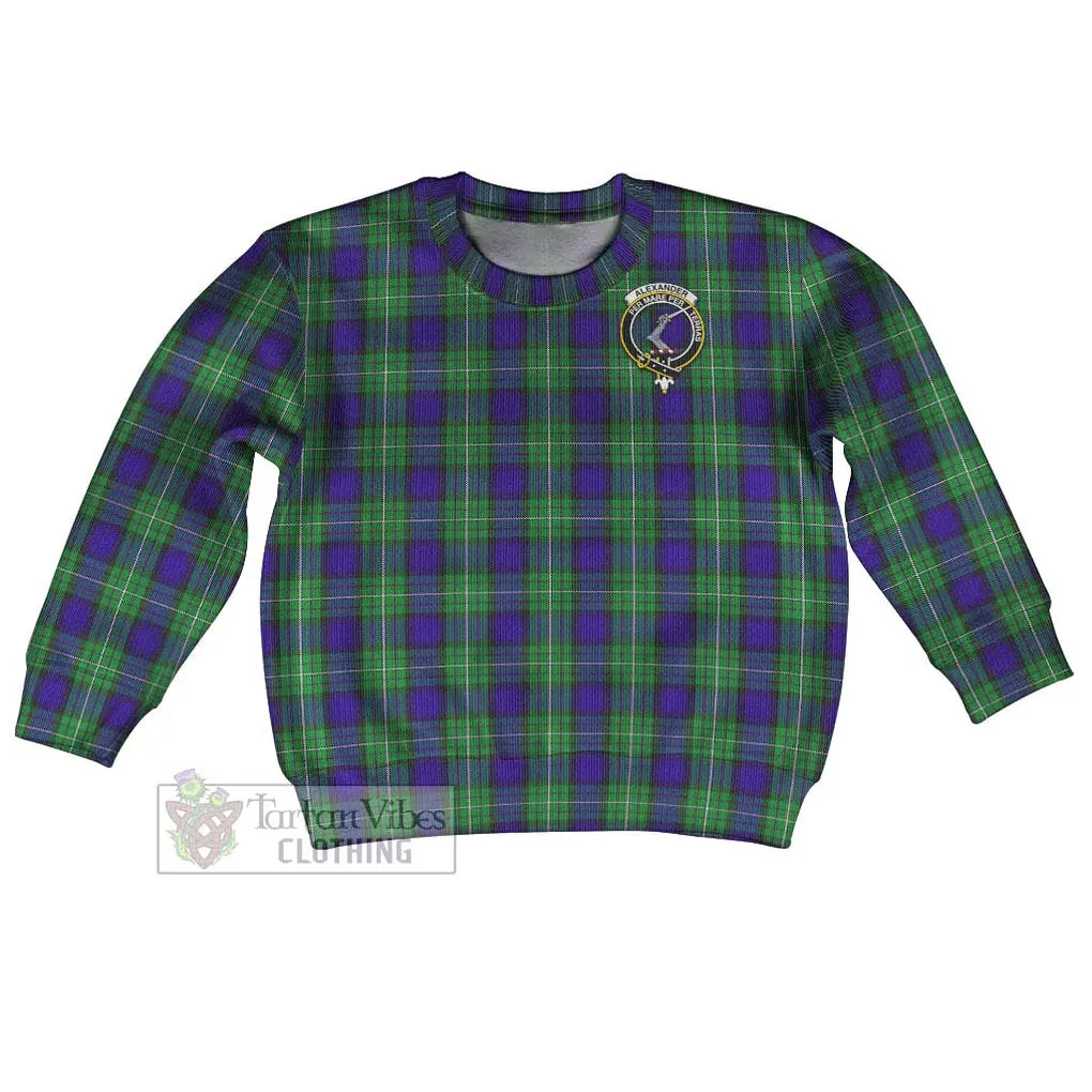 Alexander Tartan Kid Ugly Sweater with Family Crest