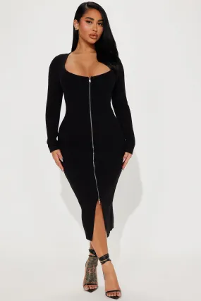 Allison Sweater Midi Dress - Black