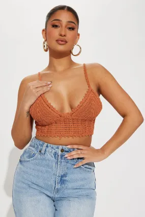 Always Glowing Crochet Top - Rust