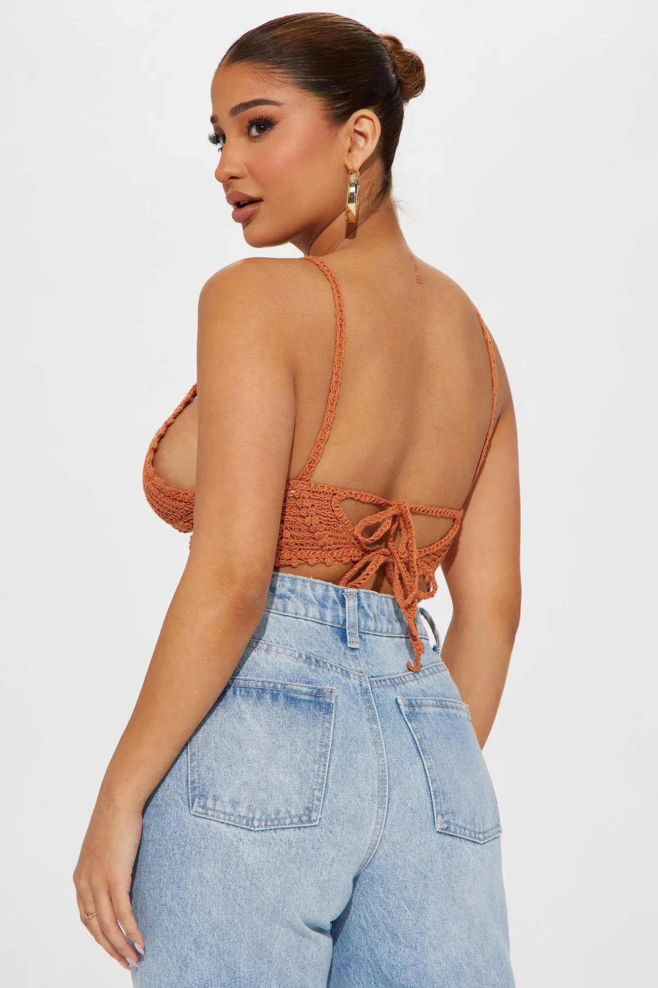 Always Glowing Crochet Top - Rust