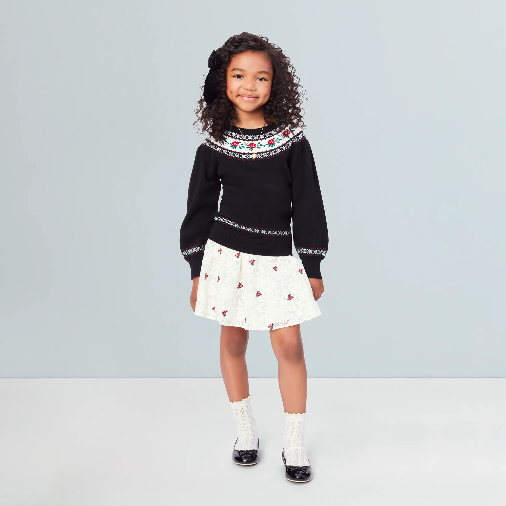 American Girl® x Janie and Jack Rose Fair Isle Sweater for Girls