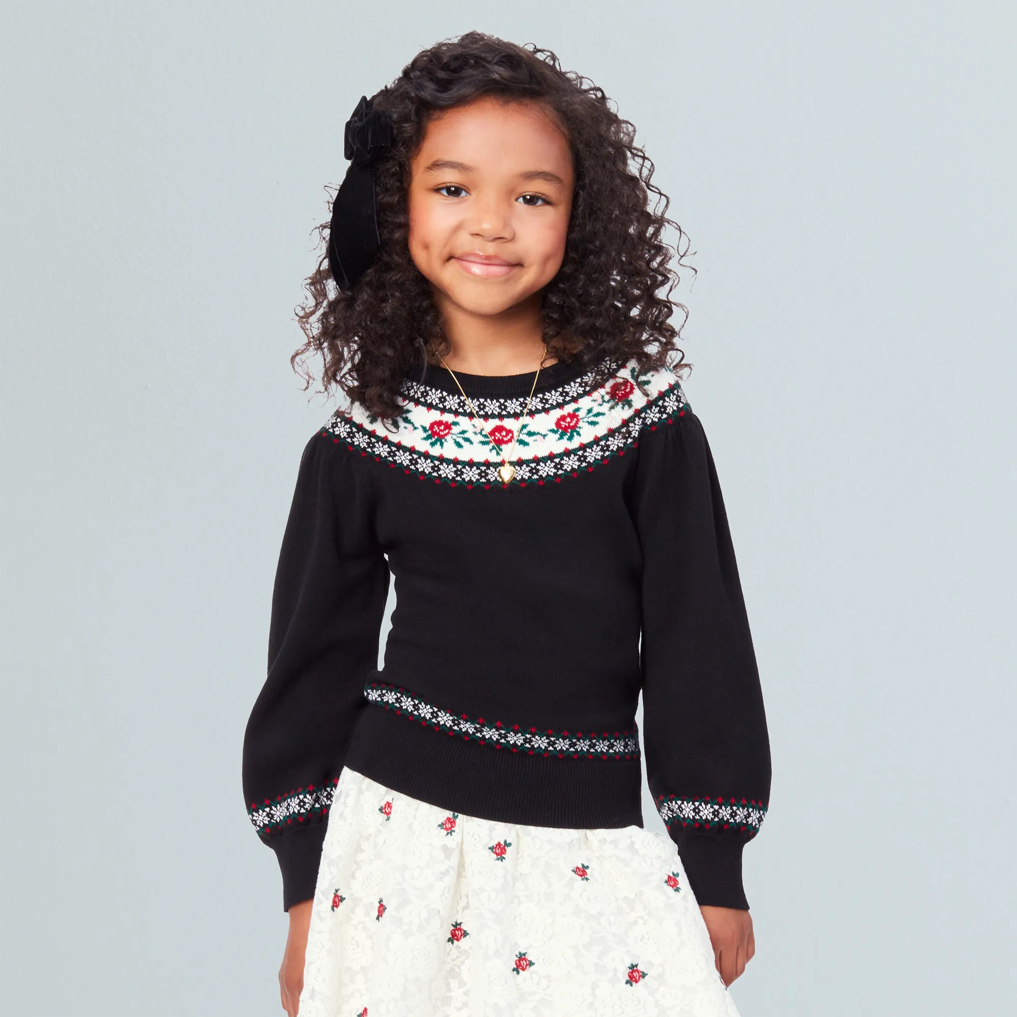 American Girl® x Janie and Jack Rose Fair Isle Sweater for Girls