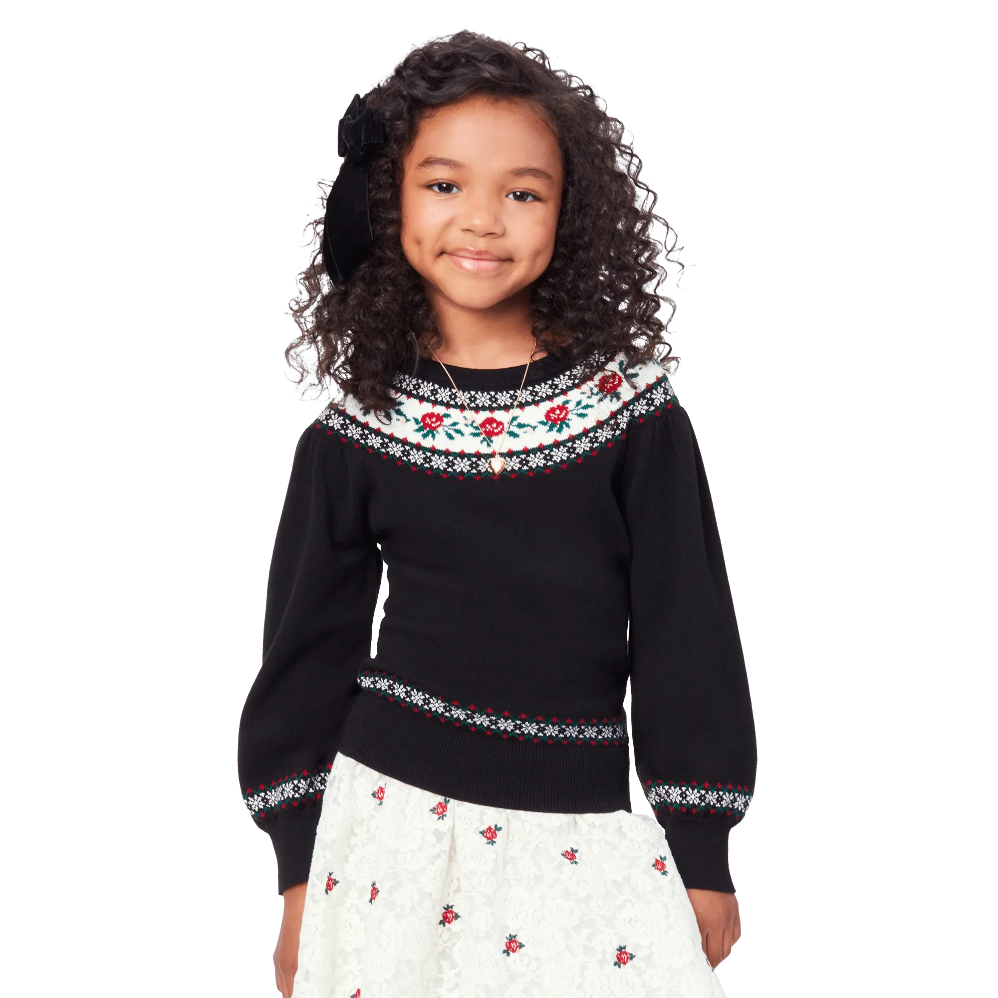 American Girl® x Janie and Jack Rose Fair Isle Sweater for Girls