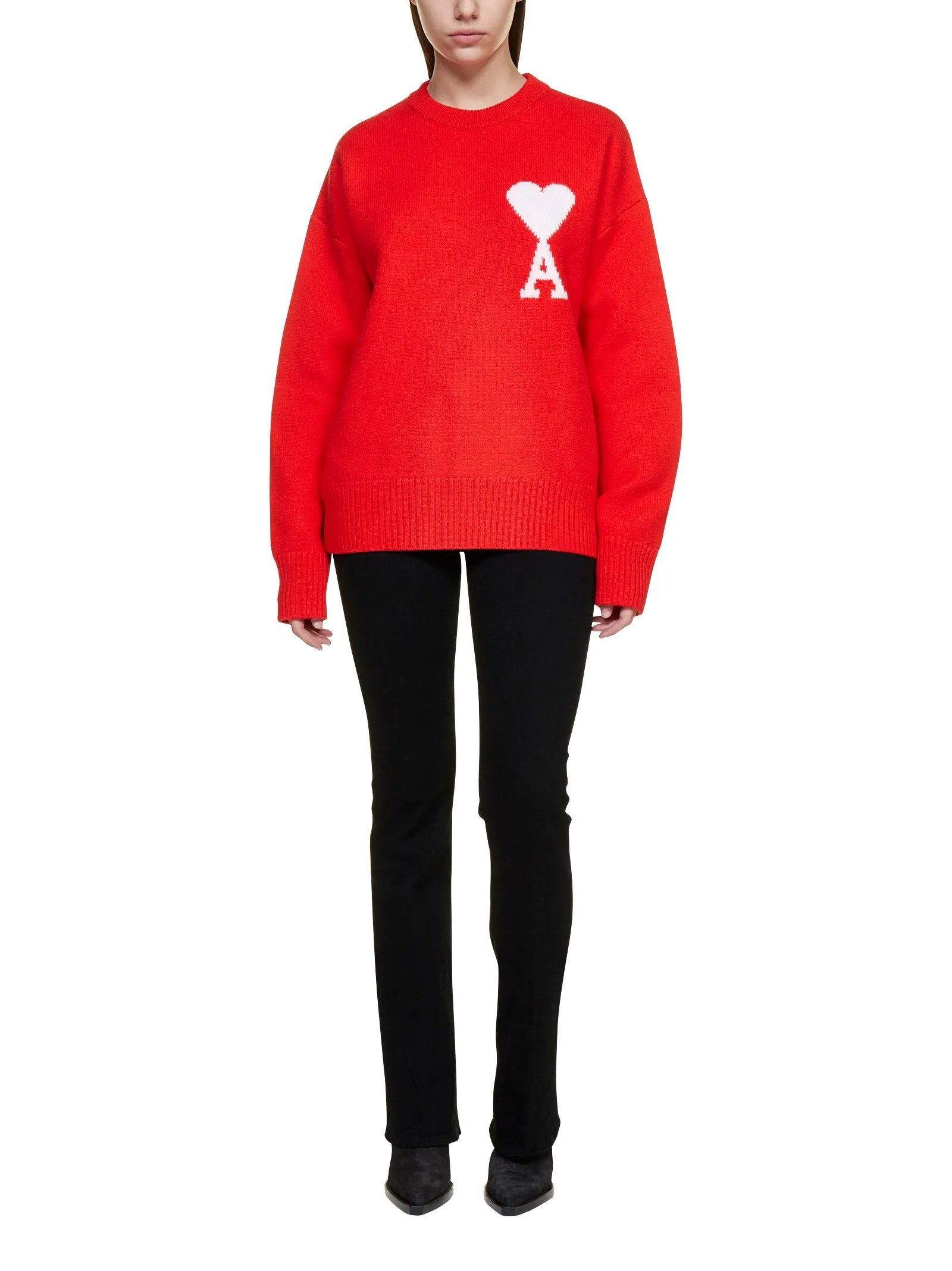 AMI Ami De Coeur Intarsia Crewneck Jumper