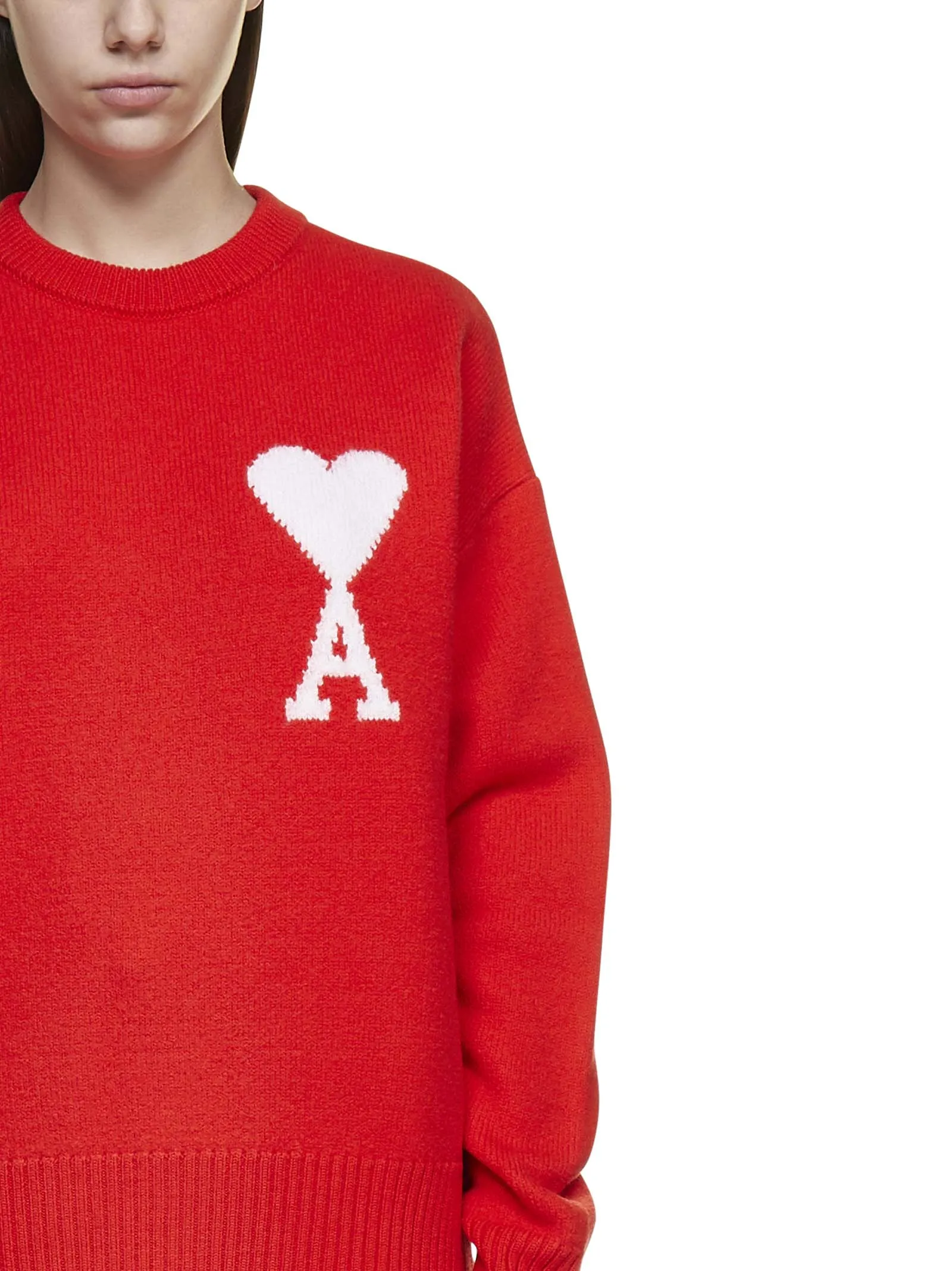 AMI Ami De Coeur Intarsia Crewneck Jumper