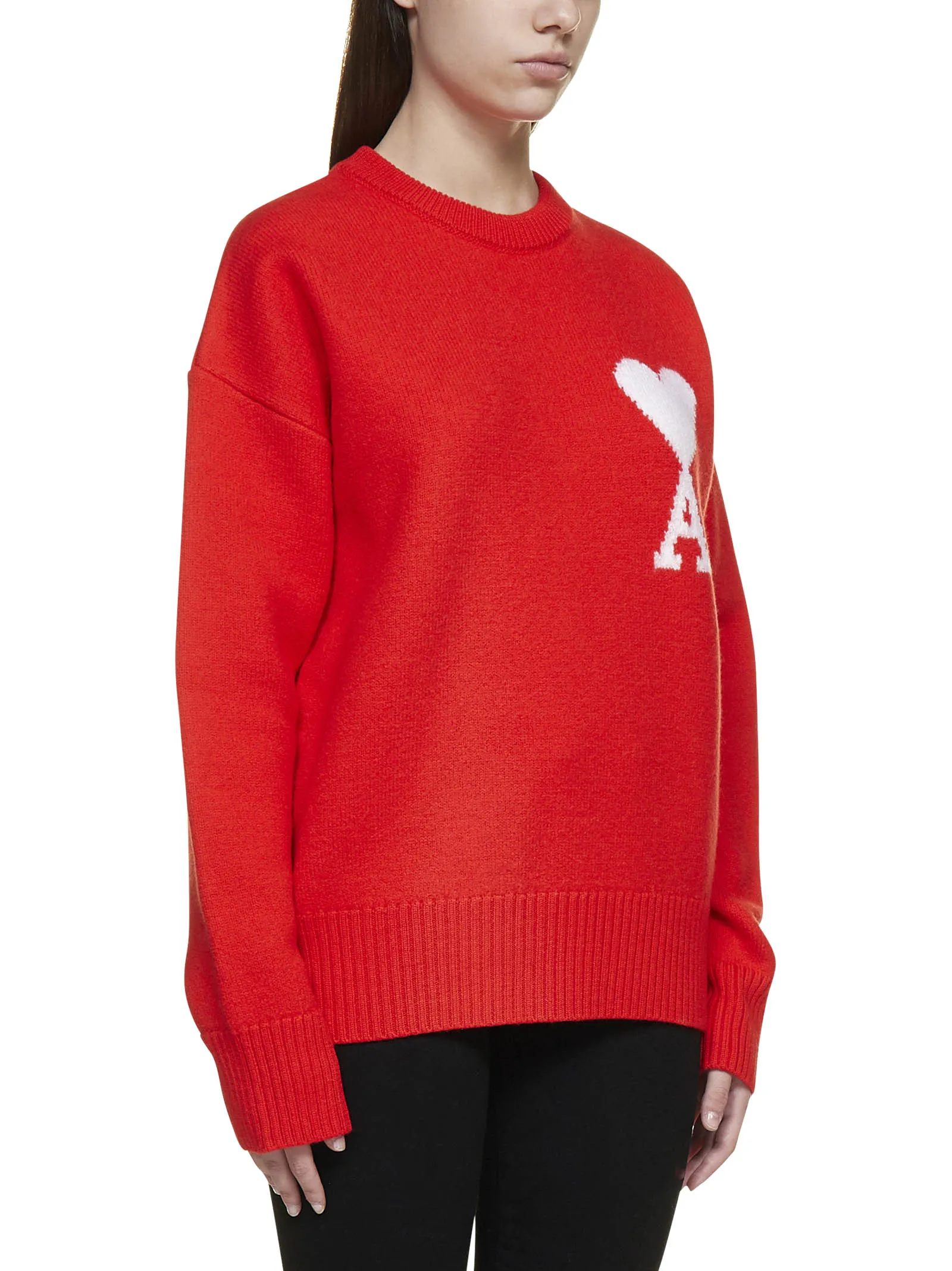 AMI Ami De Coeur Intarsia Crewneck Jumper