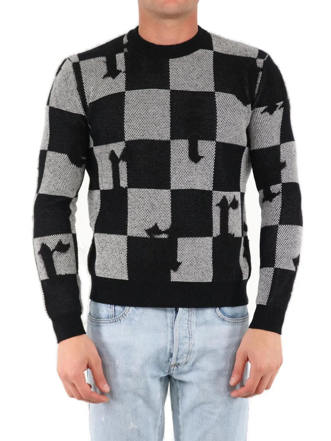 Amiri Checked Crewneck Knit Jumper