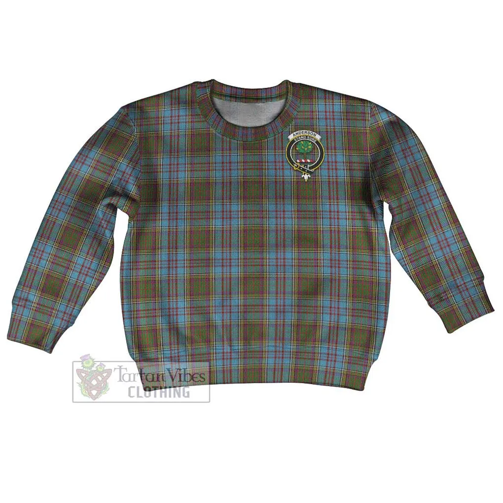 Anderson Tartan Kid Ugly Sweater with Family Crest