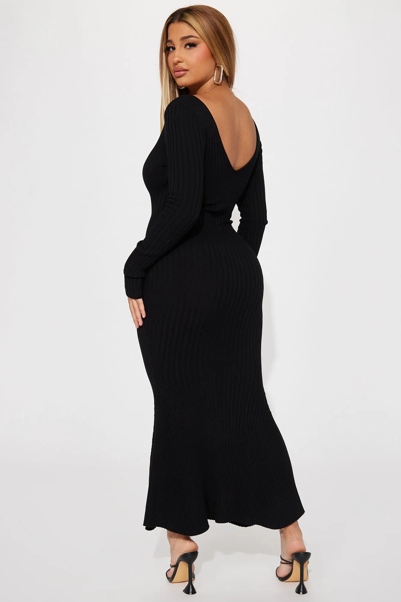 Aries Sweater Maxi Dress - Black