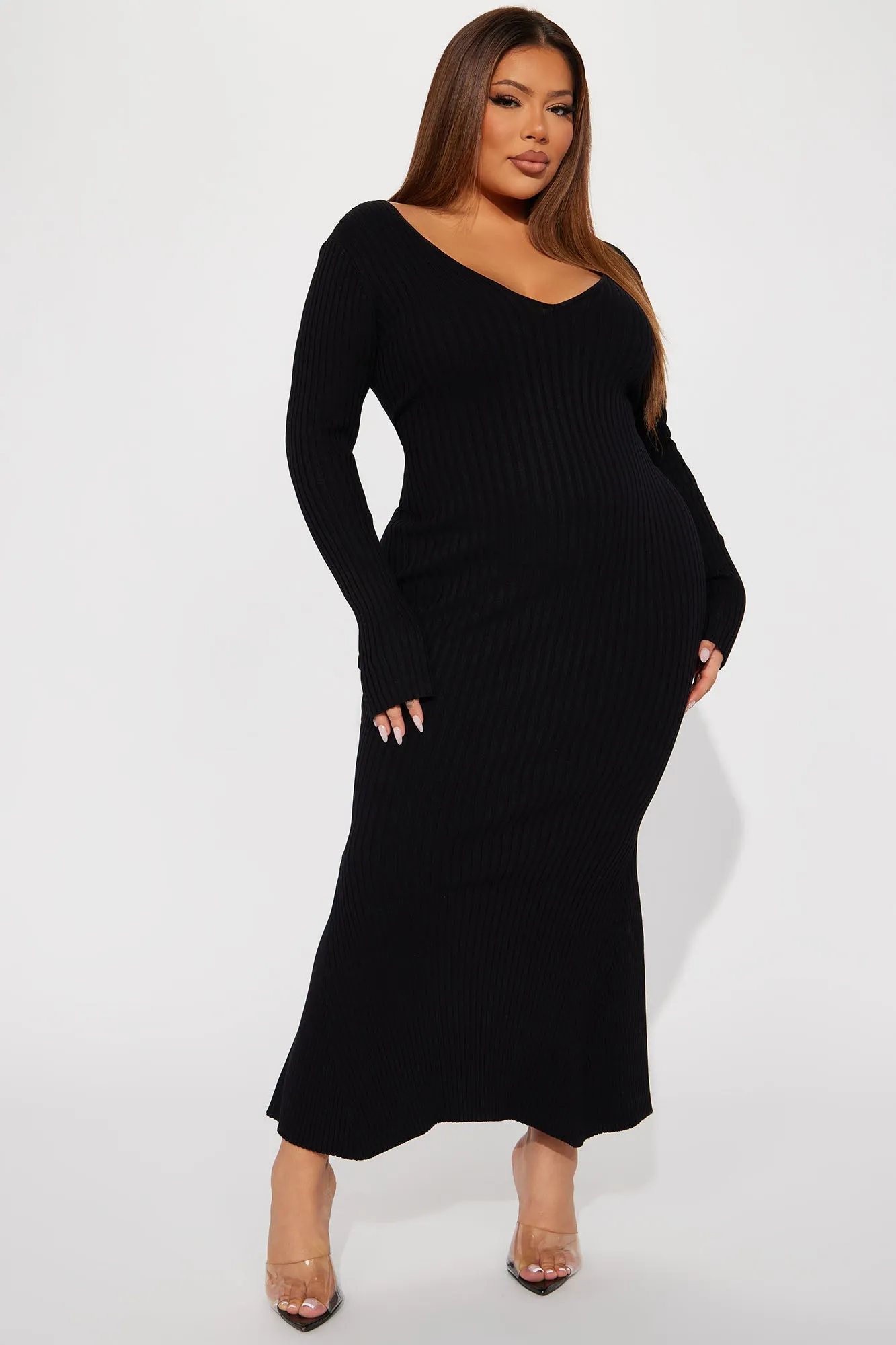 Aries Sweater Maxi Dress - Black