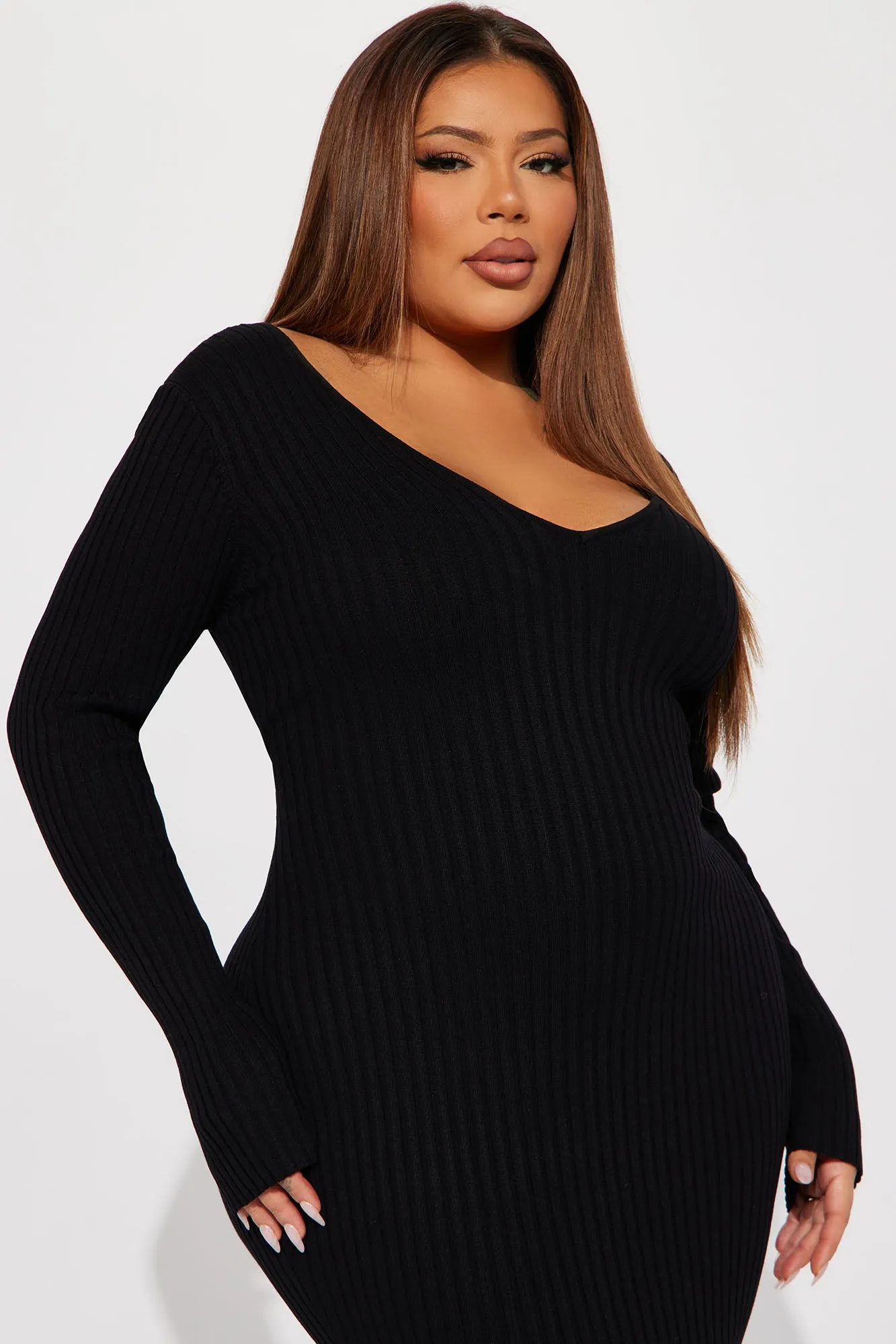 Aries Sweater Maxi Dress - Black