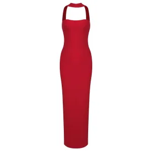 Arlene Cutout Halter Maxi Dress