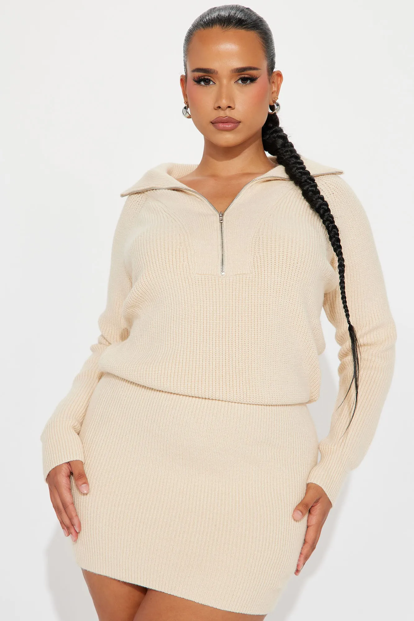 Ashley Sweater Mini Dress - Cream