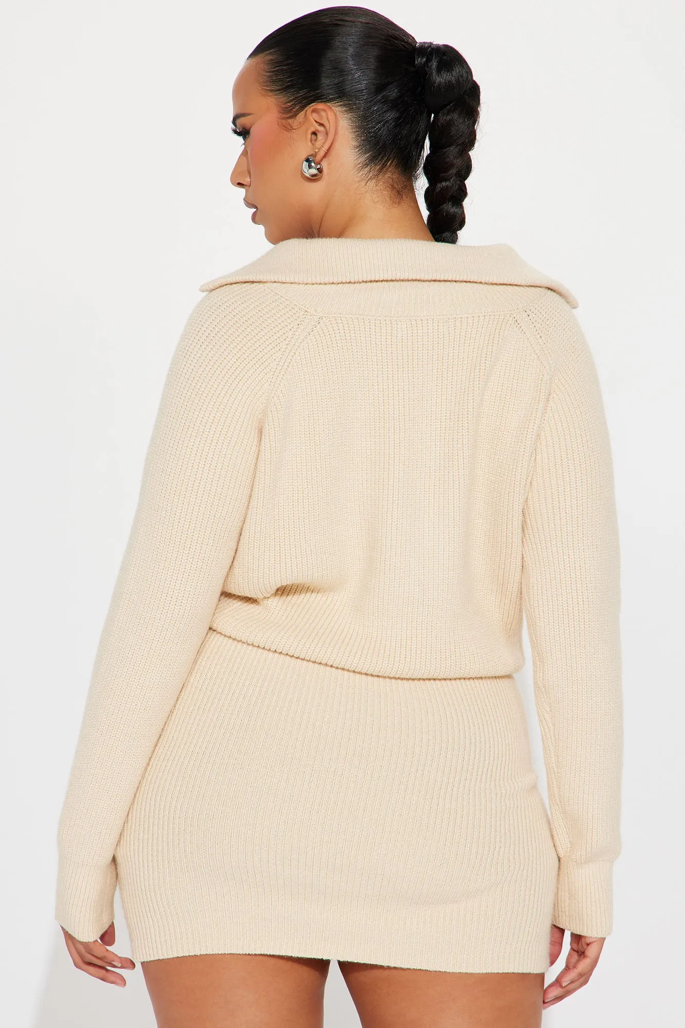 Ashley Sweater Mini Dress - Cream