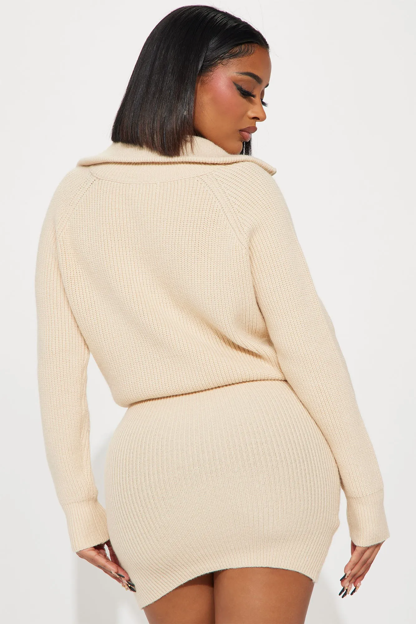 Ashley Sweater Mini Dress - Cream