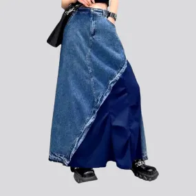 Asymmetric fashion jeans skirt for ladies