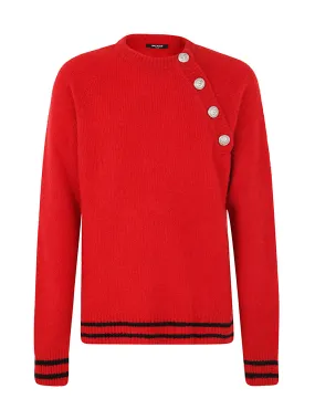 Balmain Button Embellished Crewneck Jumper