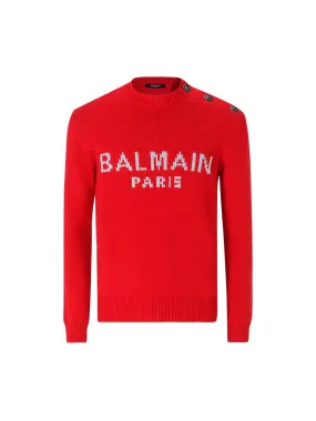 Balmain Intarsia Knit Crewneck Jumper