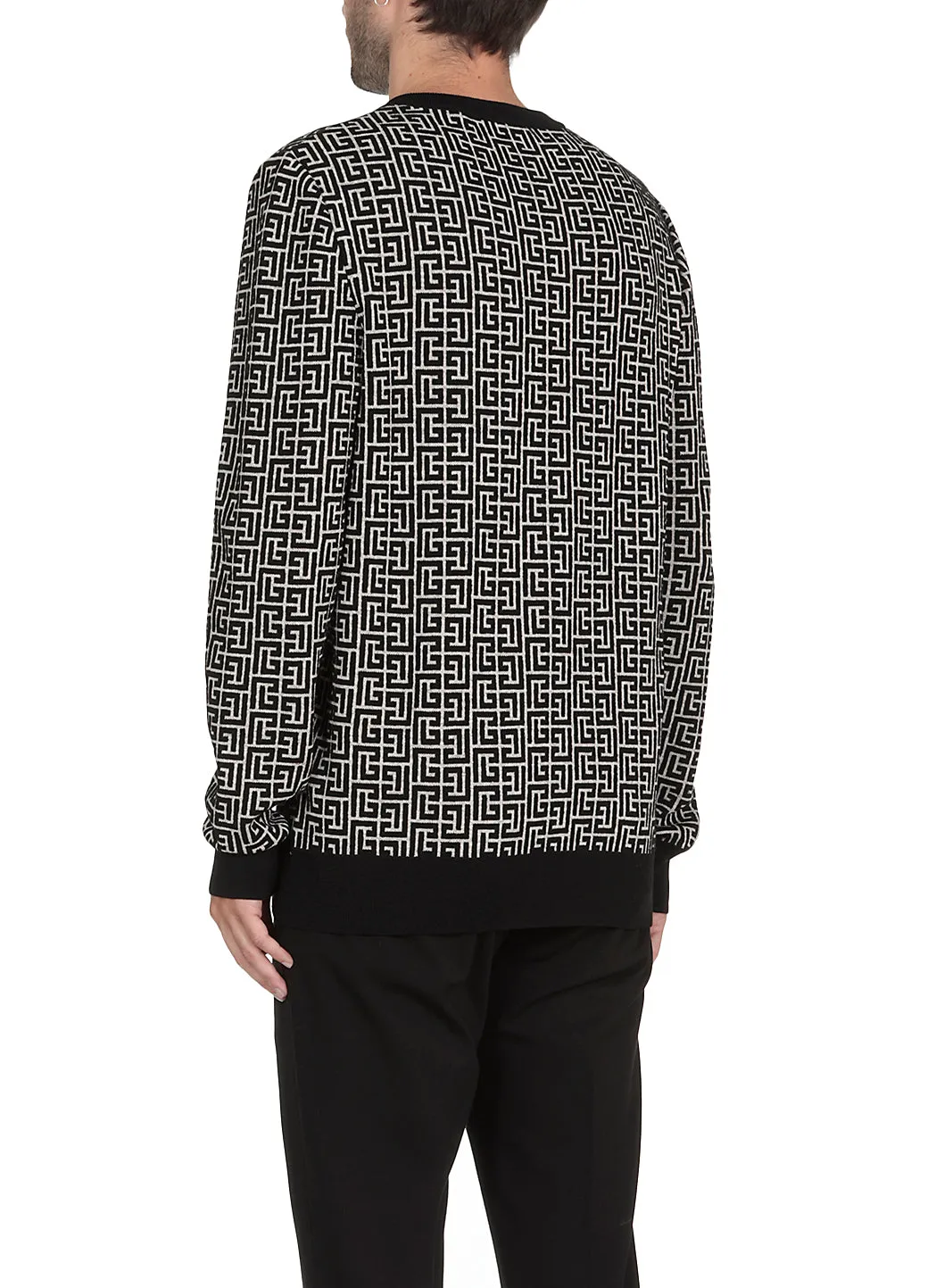 Balmain Monogram Patterned Crewneck Jumper