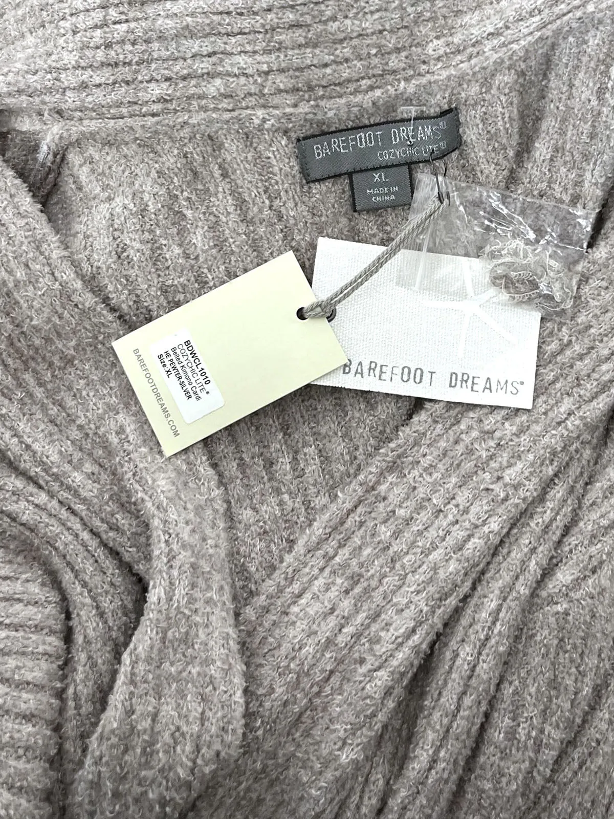 Barefoot Dreams Size Open Gray Knit Cardigan NWT