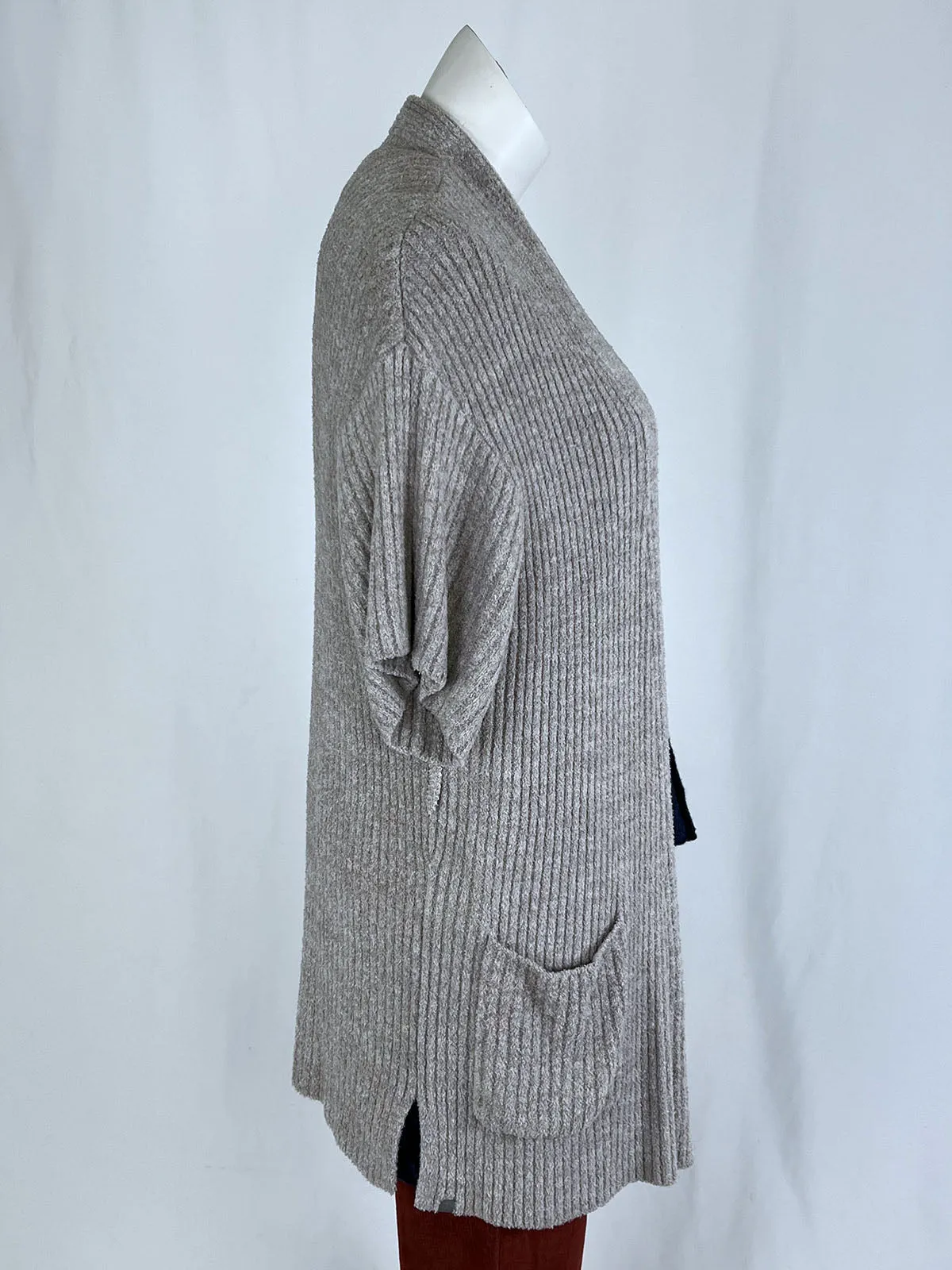 Barefoot Dreams Size Open Gray Knit Cardigan NWT