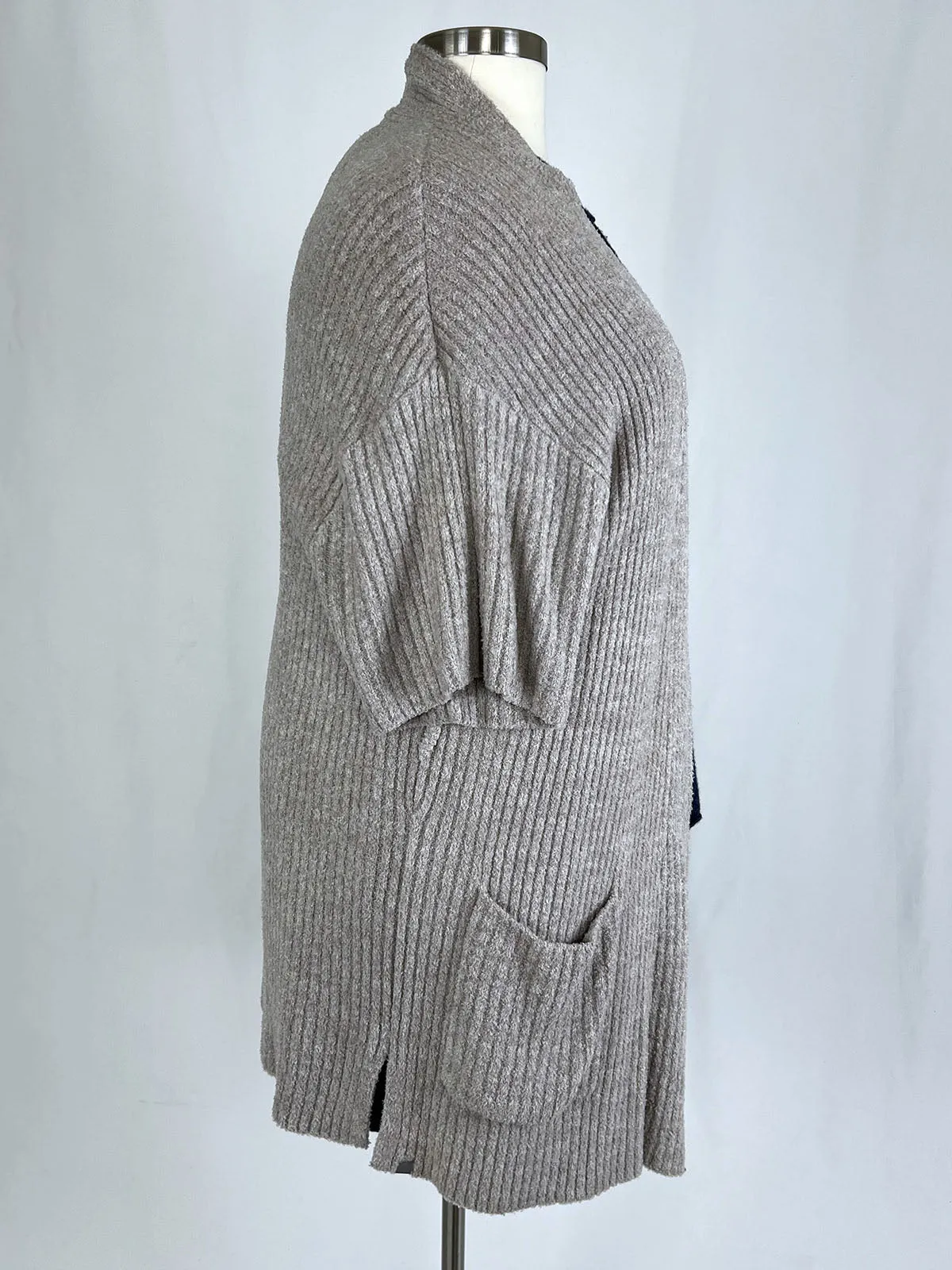 Barefoot Dreams Size Open Gray Knit Cardigan NWT