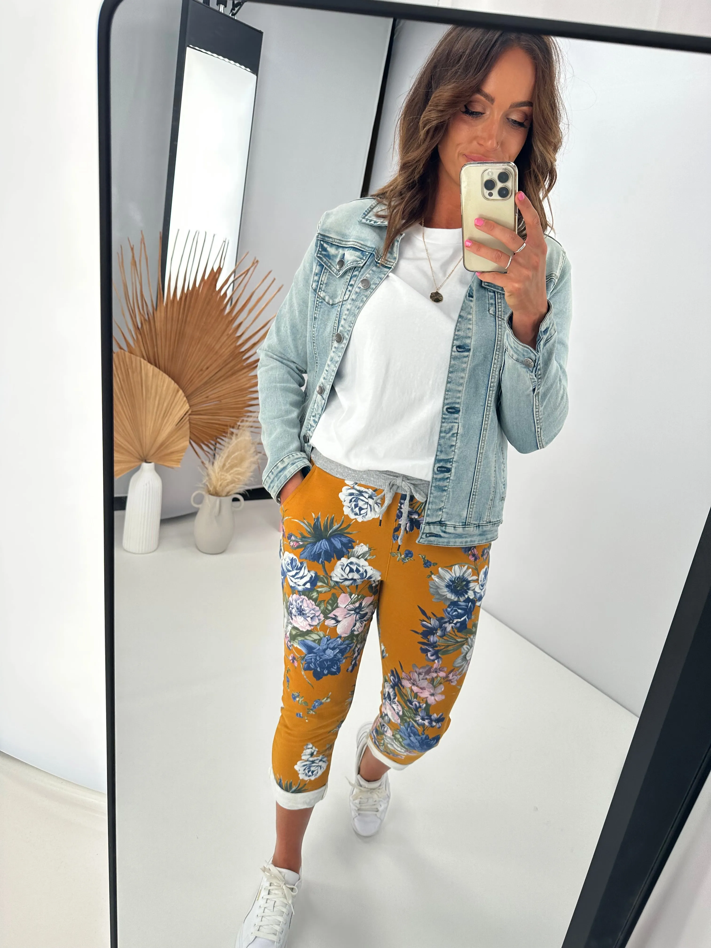 Beau Denver Floral Mustard Trousers