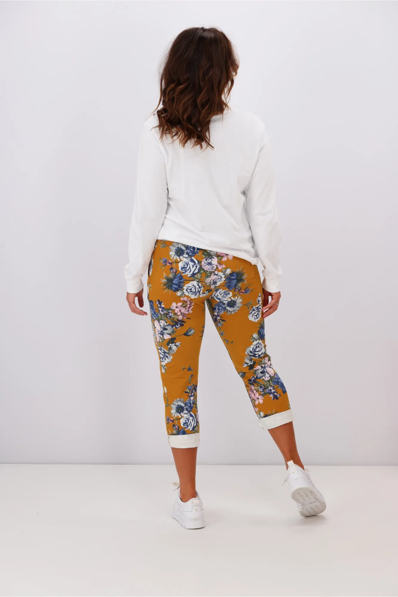 Beau Denver Floral Mustard Trousers