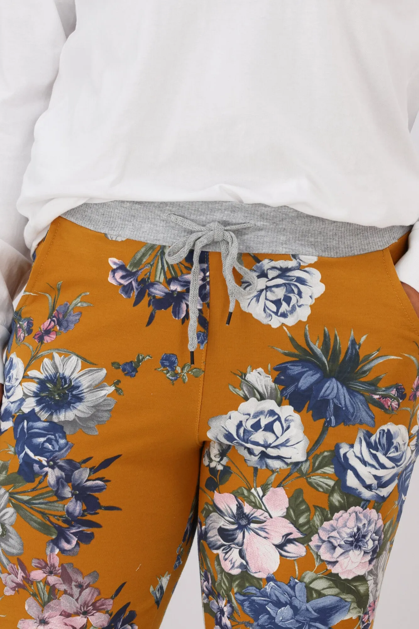 Beau Denver Floral Mustard Trousers