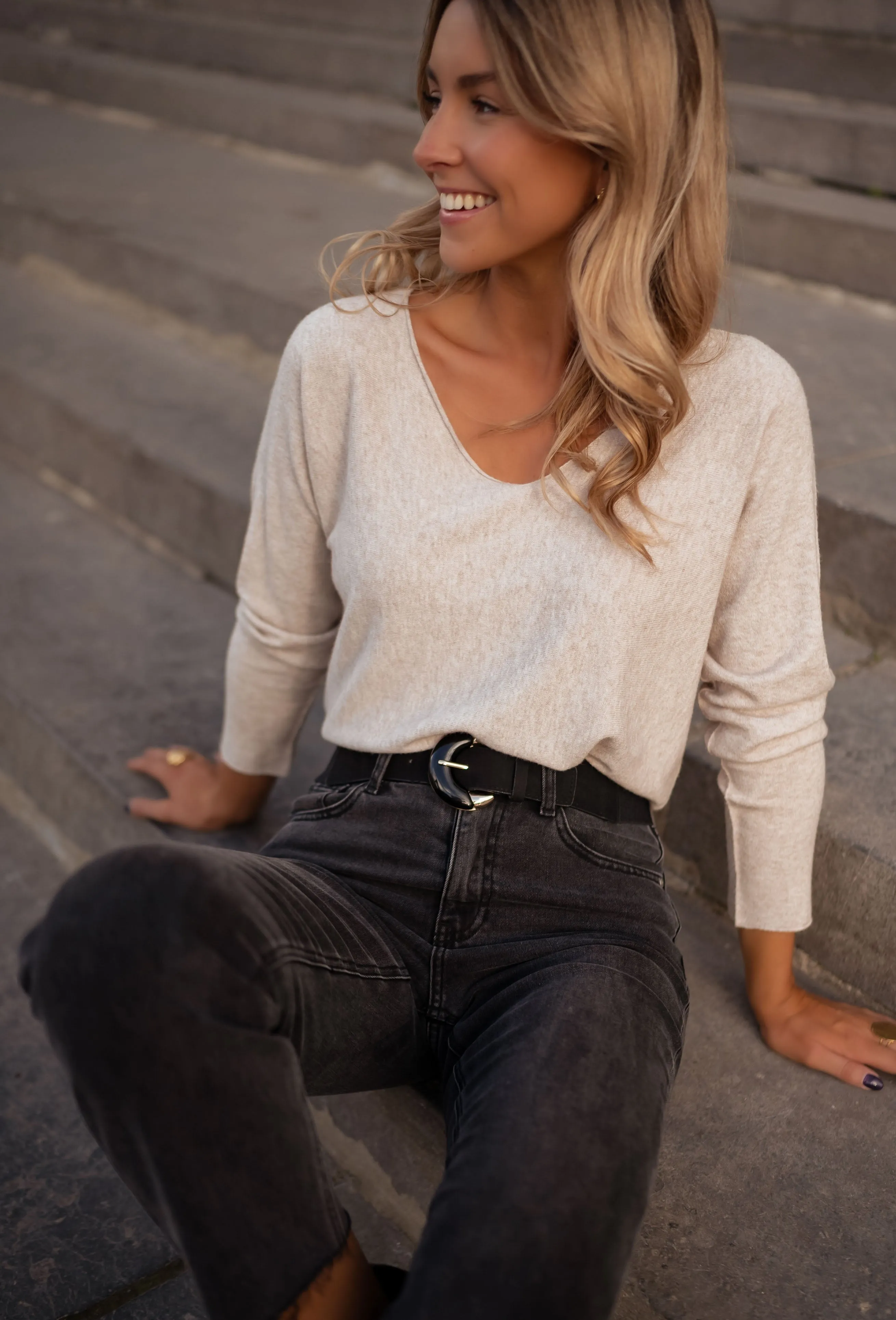 Beige Bouma Thin Sweater