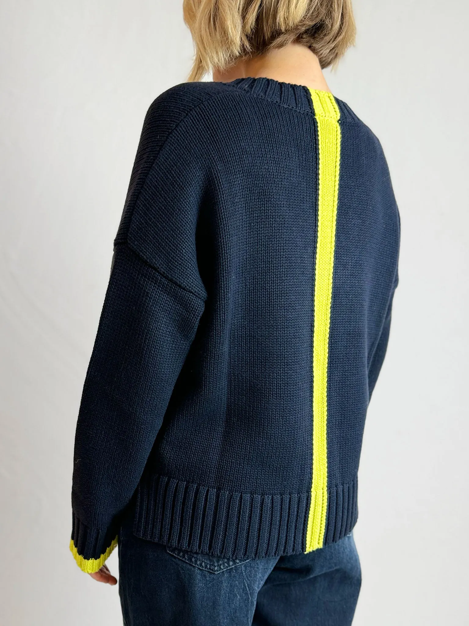 Berf V-Neck Contrast Jumper