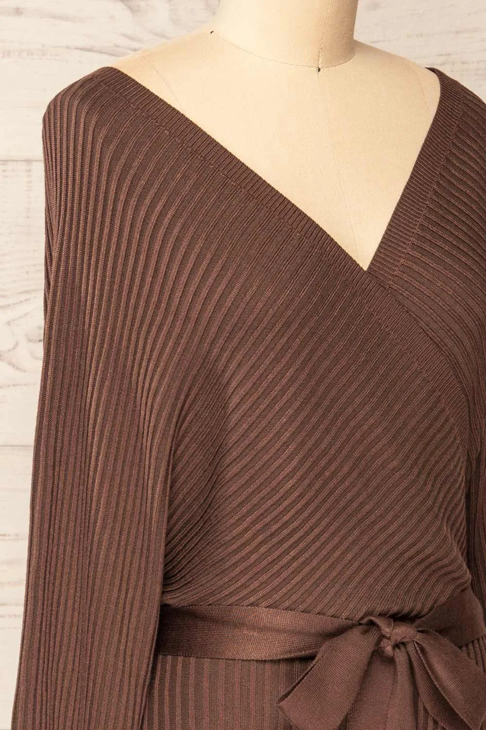 Bergame Chocolate | Knitted Wrap Dress