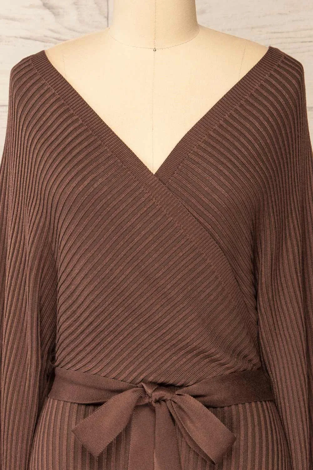 Bergame Chocolate | Knitted Wrap Dress