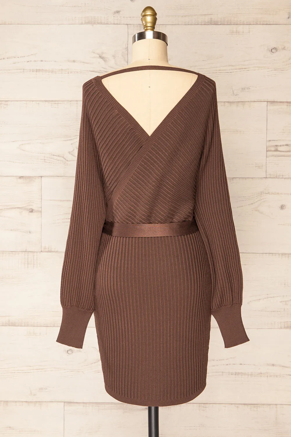 Bergame Chocolate | Knitted Wrap Dress