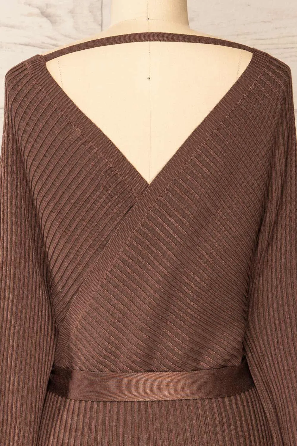 Bergame Chocolate | Knitted Wrap Dress