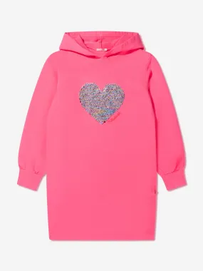 Billieblush Girls Hooded Sweater Dress With Sequin Heart