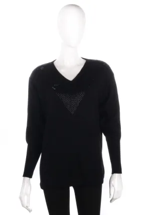 Black jumper with beaded neckline size S